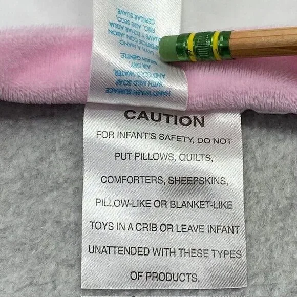 Nursery Rhyme White Pink Little Snuggle Bunny Rabbit Lovey Security Blanket NWOT - Picture 5 of 7